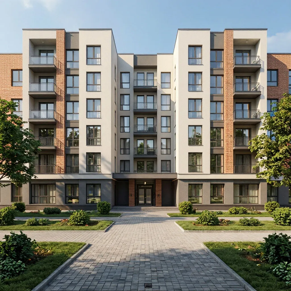  вход в типичный жилой дом в Крымском городе, мягкий солнечный свет, документальный стиль