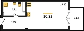 Квартира Студия 30.23 кв. м