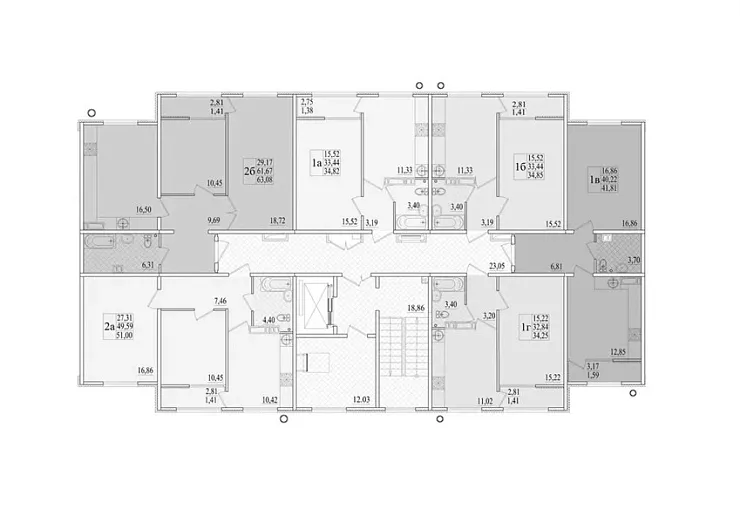Квартира 2-комн. 63.08 кв. м