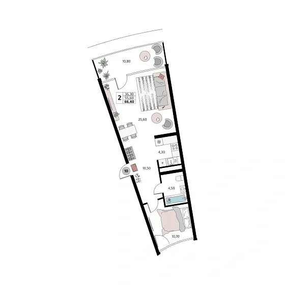 Апартаменты 2-комн. 0 кв. м