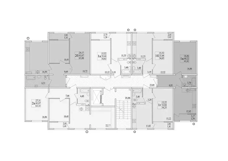 Квартира 2-комн. 63.32 кв. м