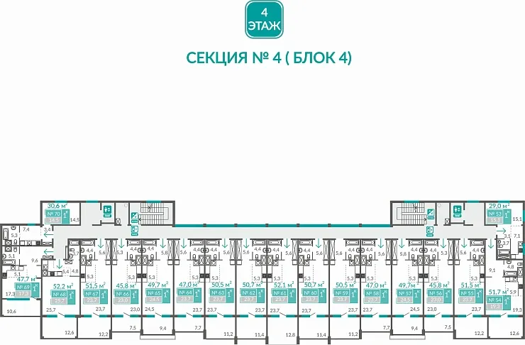Апартаменты 1-комн. 30.6 кв.м