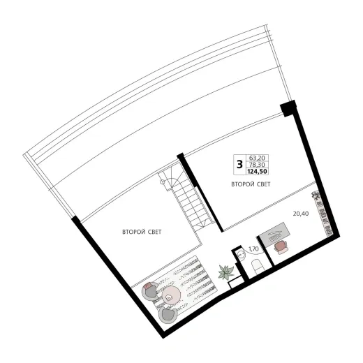 Апартаменты 3-комн. 0 кв. м