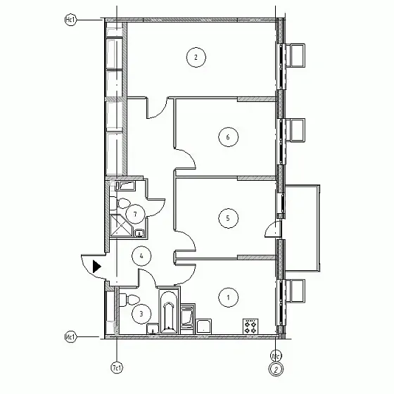 Квартира 3-комн. 70.99 кв. м
