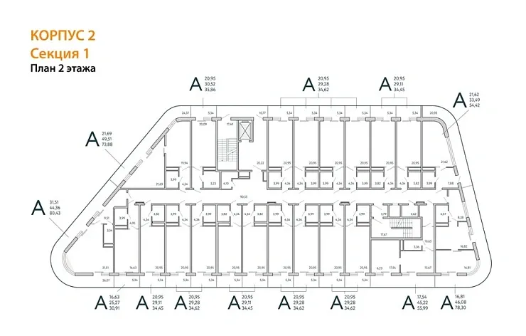Апартаменты Студия 30.61 кв. м