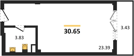 Квартира 1-комн. 30.65 кв. м