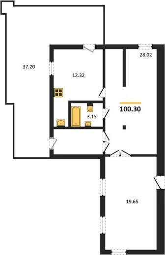 Апартаменты 3-комн. 100.3 кв. м