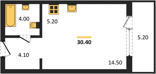 Квартира Студия 30.4 кв. м