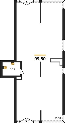 Квартира 1-комн. 99.5 кв. м