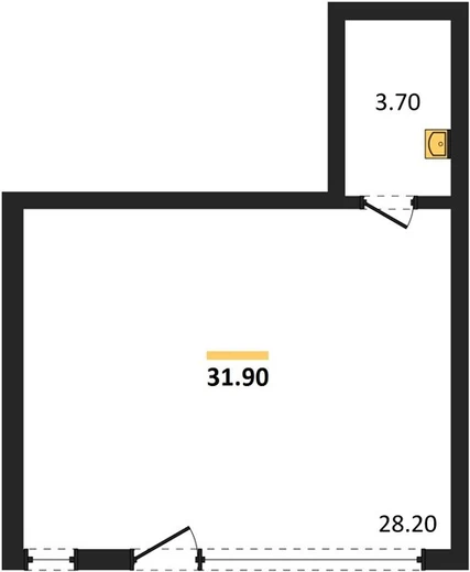 Квартира 1-комн. 31.9 кв. м