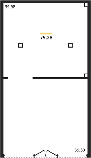 Квартира 1-комн. 79.28 кв. м
