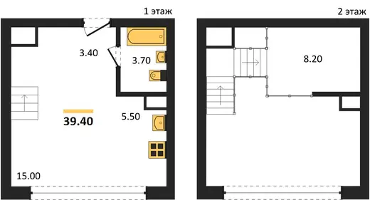 Квартира Студия 39.4 кв. м