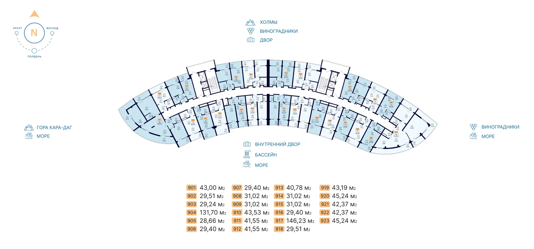 Апартаменты 3-комн. 146.23 кв. м
