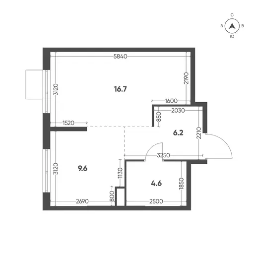 Квартира Студия 37.1 кв. м