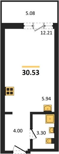 Квартира Студия 30.53 кв. м