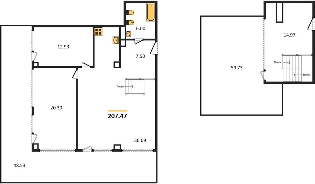 Апартаменты 2-комн. 207.47 кв. м