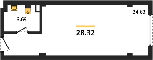 Квартира 1-комн. 28.32 кв. м