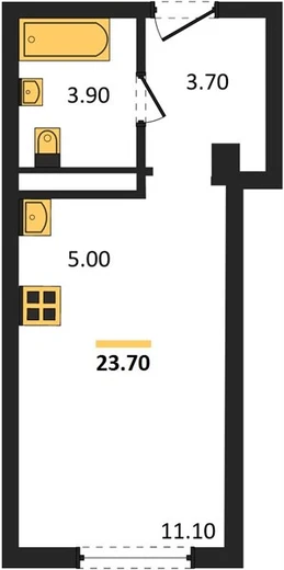 Квартира Студия 23.7 кв. м