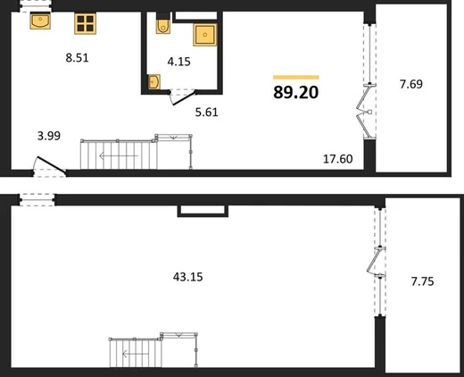 Квартира 1-комн. 97.97 кв. м