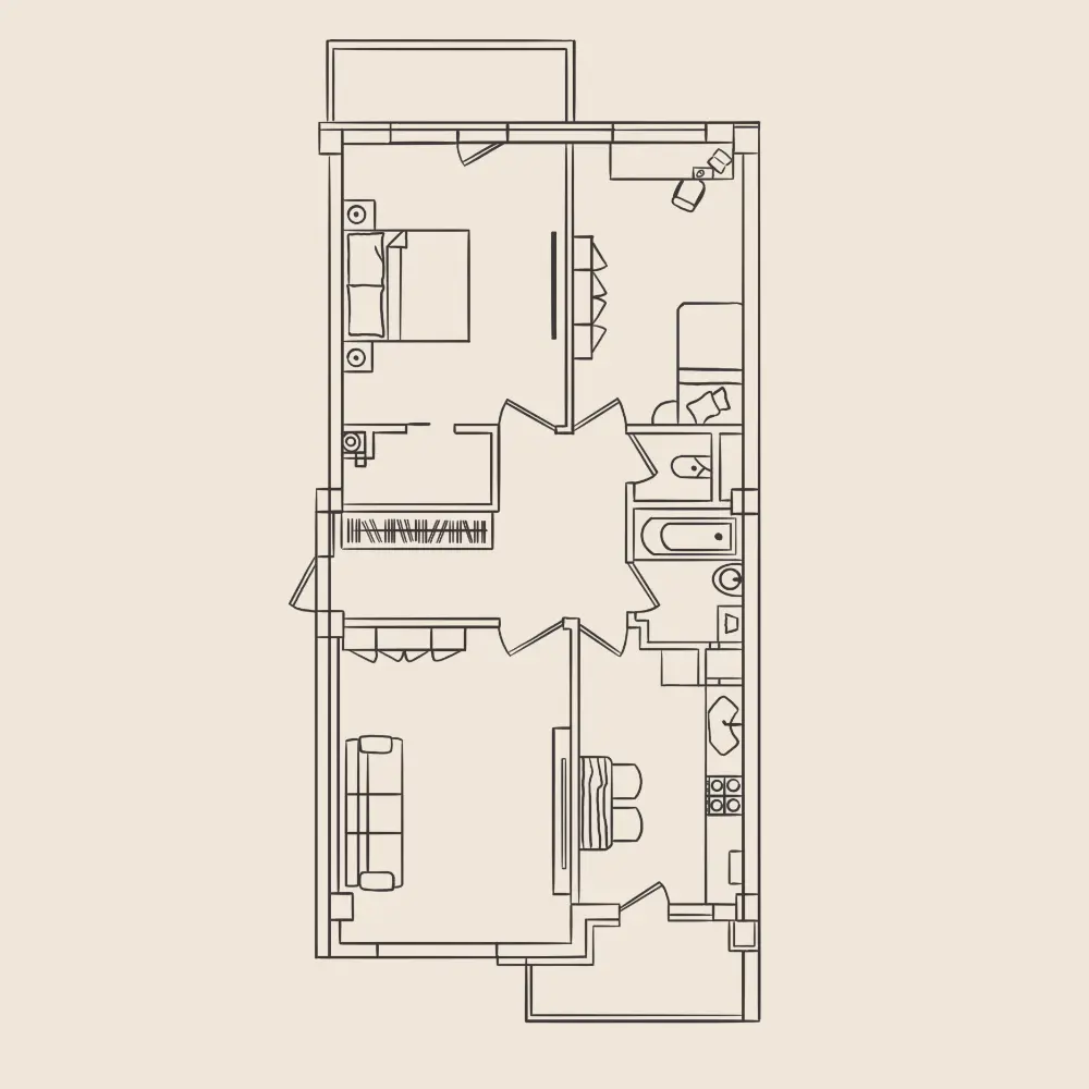 Квартира 3-комн. 86.3 кв. м