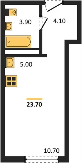 Квартира Студия 23.7 кв. м