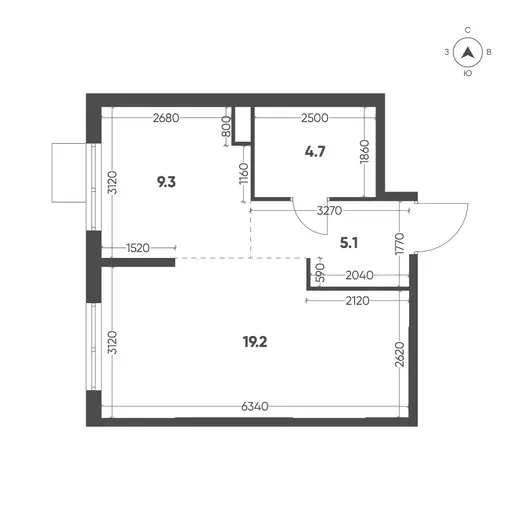 Квартира Студия 38.3 кв. м