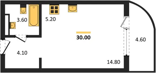 Квартира 1-комн. 30 кв. м