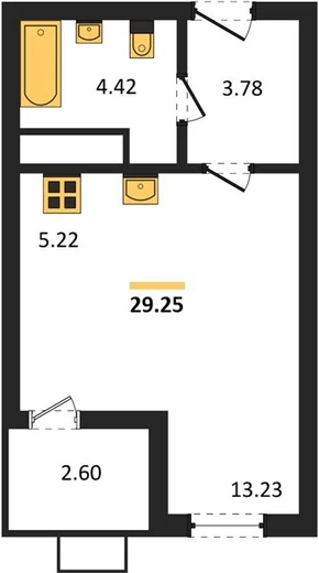 Квартира Студия 29.25 кв. м
