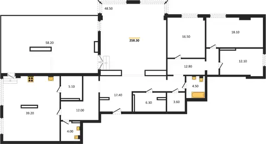 Квартира 4-комн. 258.3 кв. м