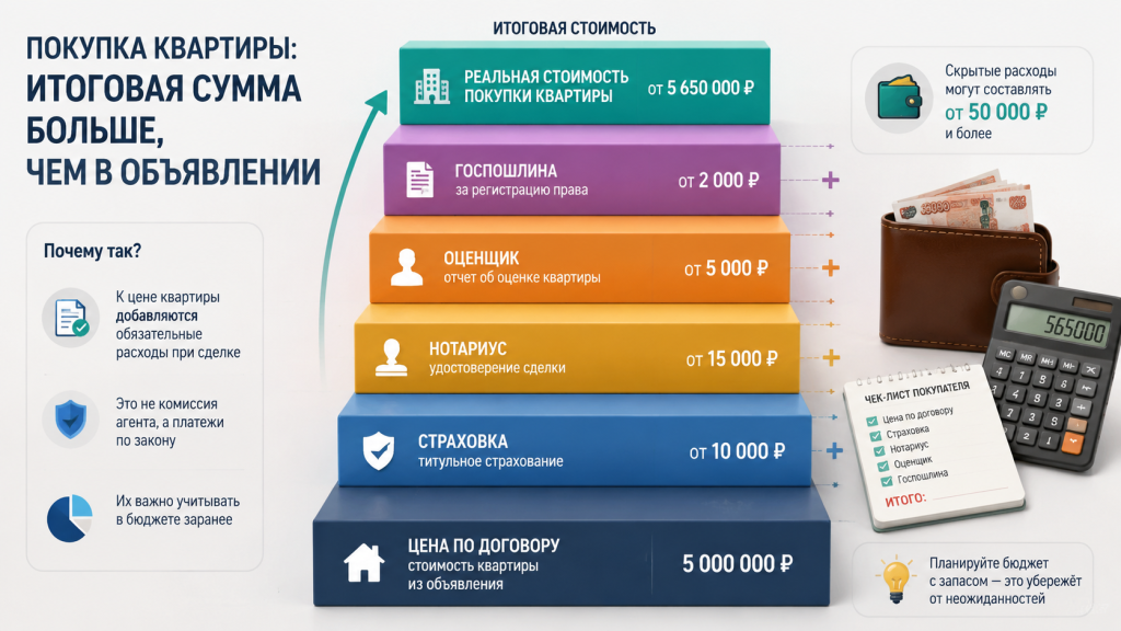 структура расходов на покупку квартиры, калькулятор и кошелёк с иконками, скрытые затраты при сделке, финансовый чек-лист.png структура расходов на покупку квартиры, калькулятор и кошелёк с иконками, скрытые затраты при сделке, финансовый чек-лист.png