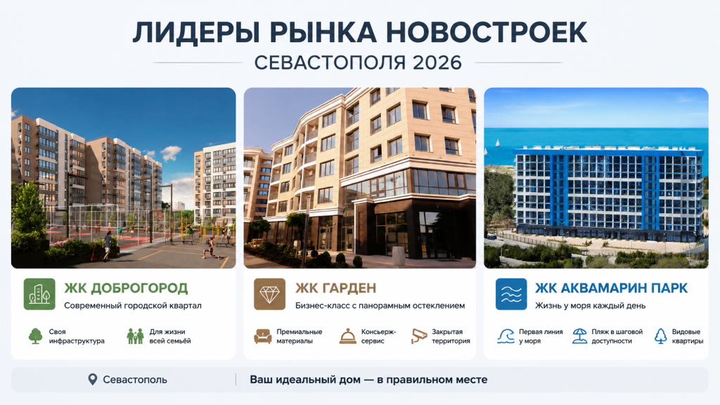 ЖК Доброгород Севастополь, ЖК Гарден бизнес-класс, ЖК Аквамарин Парк у моря, новостройки Севастополя 2026.png