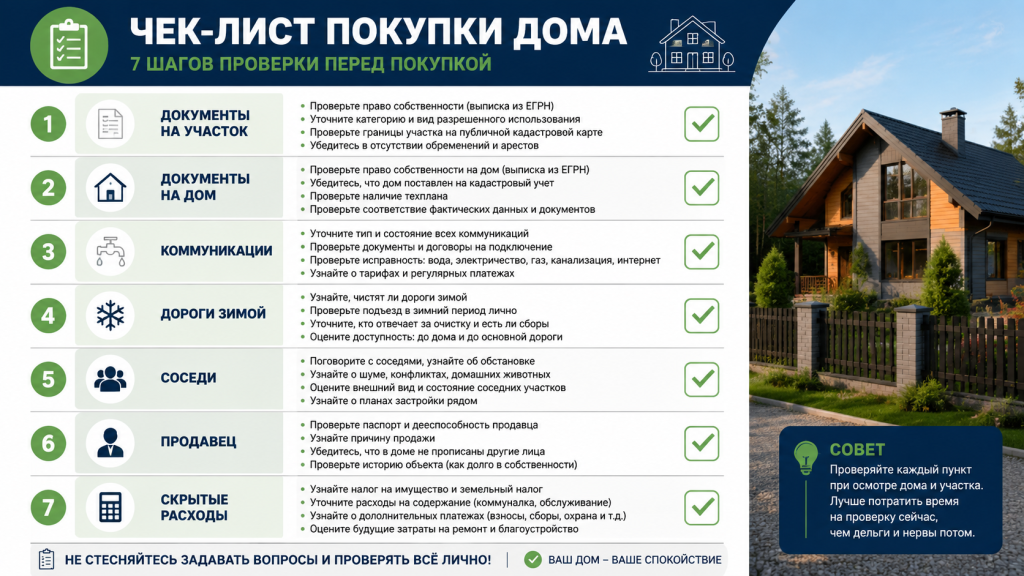 чек-лист покупки дома, осмотр недвижимости перед покупкой, 7 шагов проверки, инфографика для покупателя.png