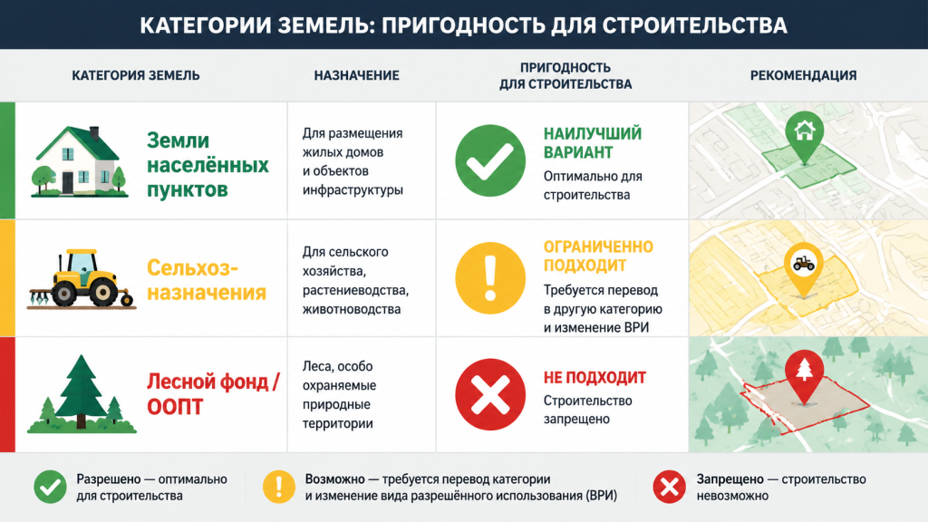 инфографика категории земель, сравнение ВРИ для строительства, зелёный красный сигнал на карте.png инфографика категории земель, сравнение ВРИ для строительства, зелёный красный сигнал на карте.png
