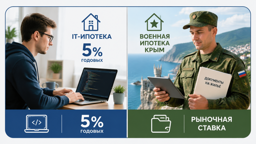 программист за ноутбуком ипотека, военный с документами на жильё, IT-ипотека 5 процентов, военная ипотека Крым.png