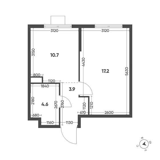 Квартира 1-комн. 36.4 кв. м