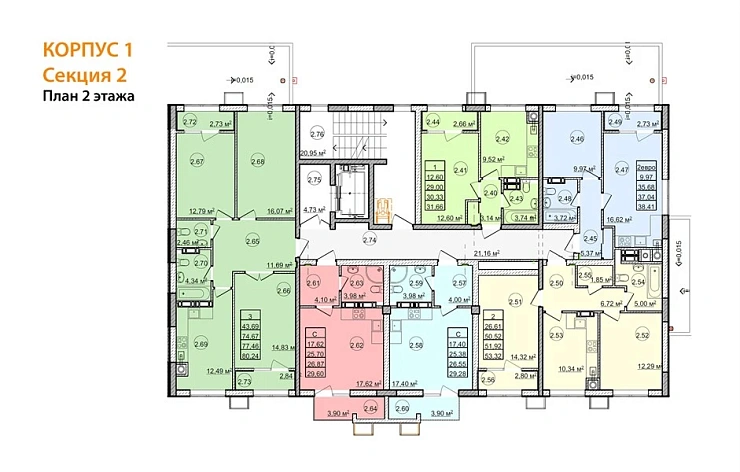 Квартира Студия 29.6 кв. м