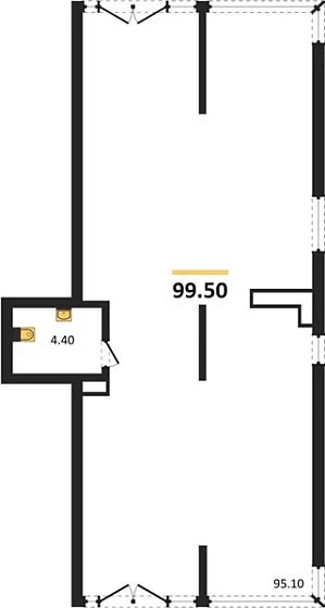 Квартира 1-комн. 99.5 кв. м