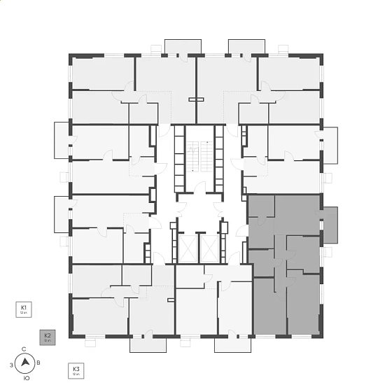 Квартира 3-комн. 75.58 кв. м