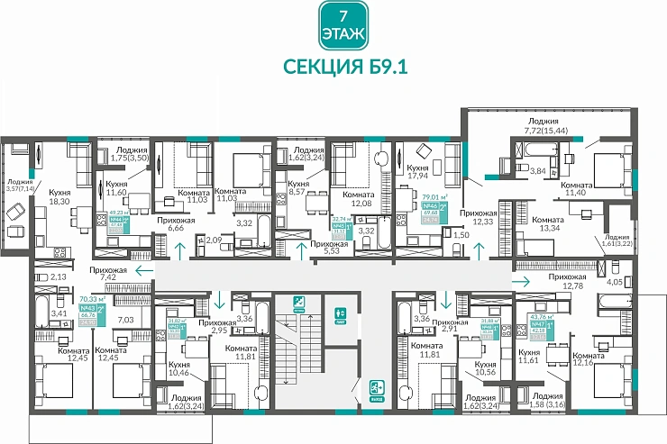 Квартира 1-комн. 31.12 кв.м