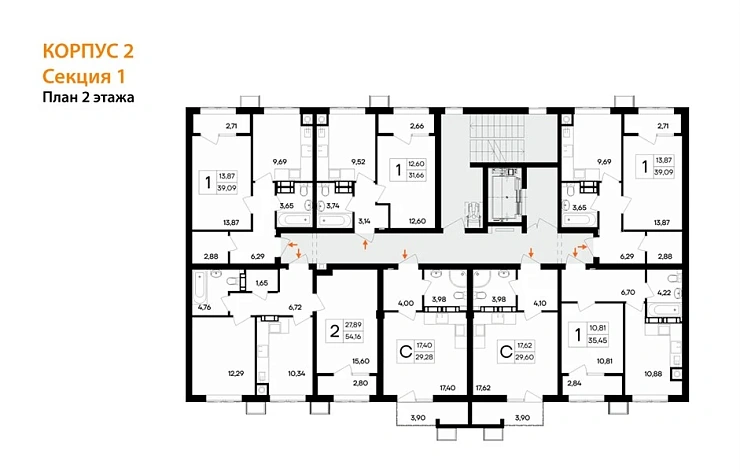 Квартира Студия 29.6 кв. м