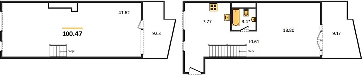 Квартира 1-комн. 100.47 кв. м