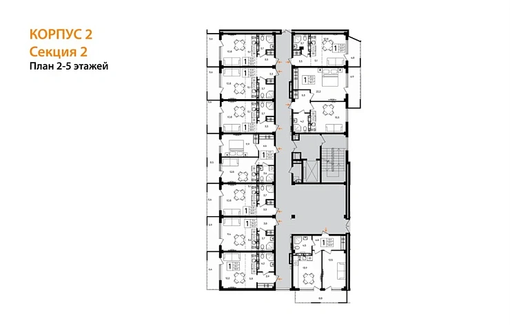 Апартаменты Студия 28.5 кв. м