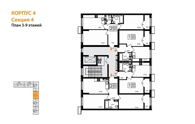 Квартира 1-комн. 37.76 кв. м