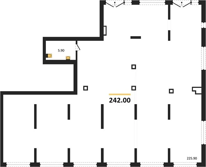 Квартира 1-комн. 242 кв. м