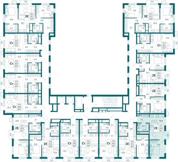 Квартира 1-комн. 36.4 кв.м