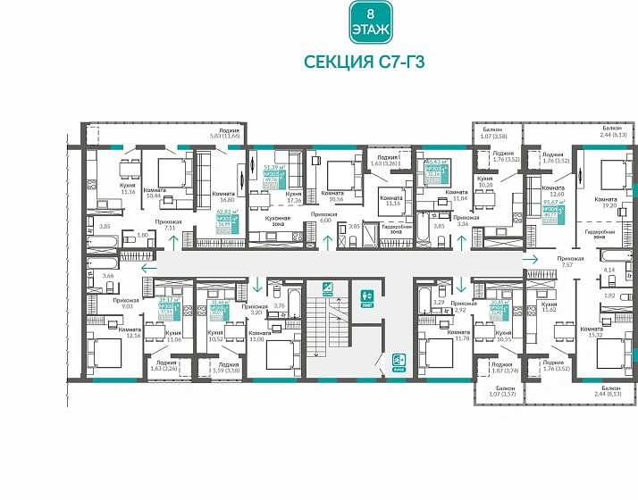 Квартира 1-комн. 31.48 кв.м