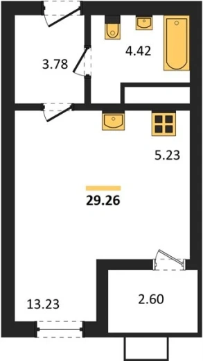 Квартира Студия 29.26 кв. м
