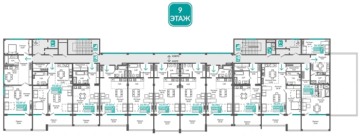 Апартаменты 2-комн. 93.49 кв.м