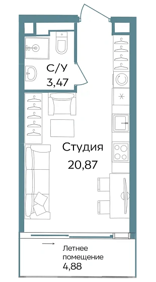 Объект недвижимости 29.22 кв. м
