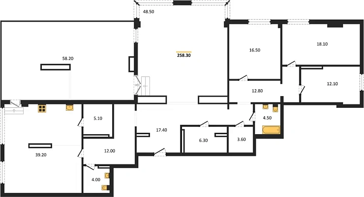 Квартира 4-комн. 258.3 кв. м